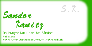sandor kanitz business card